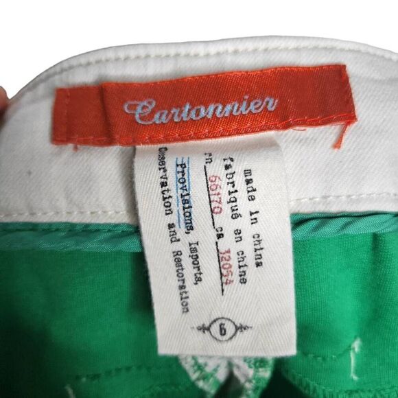 Anthropologie Cartonnier Rose Point Lace Overlay Shorts Green Cream Size 6 - Picture 9 of 10